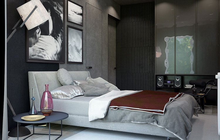bachelor-bedroom-with-bold-furniture Bachelor Bedroom with Bold Furniture