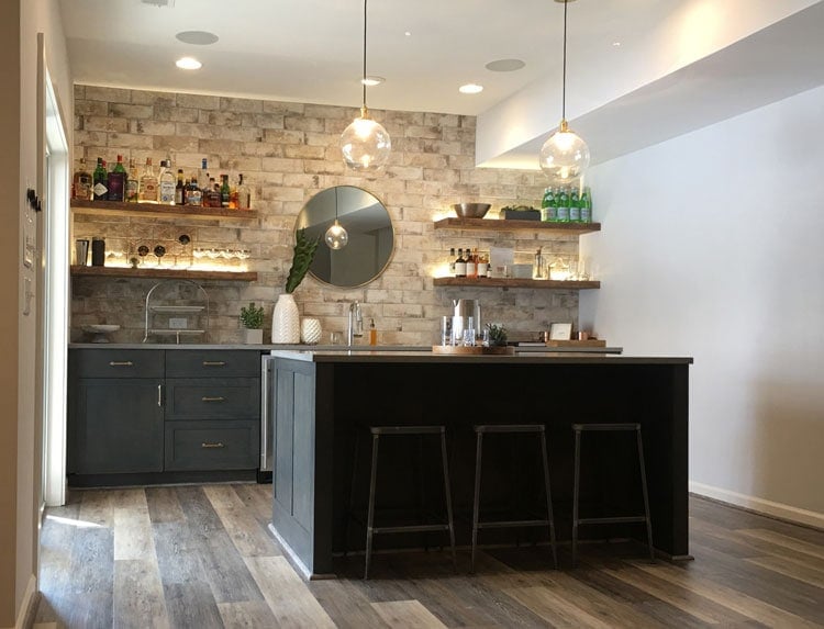 Basement Corner Bar For A Small Man Cave