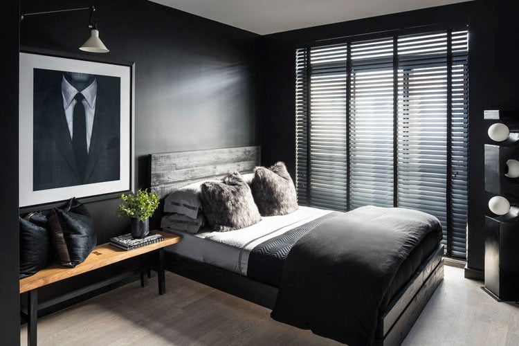 Black and White Bedroom For Men