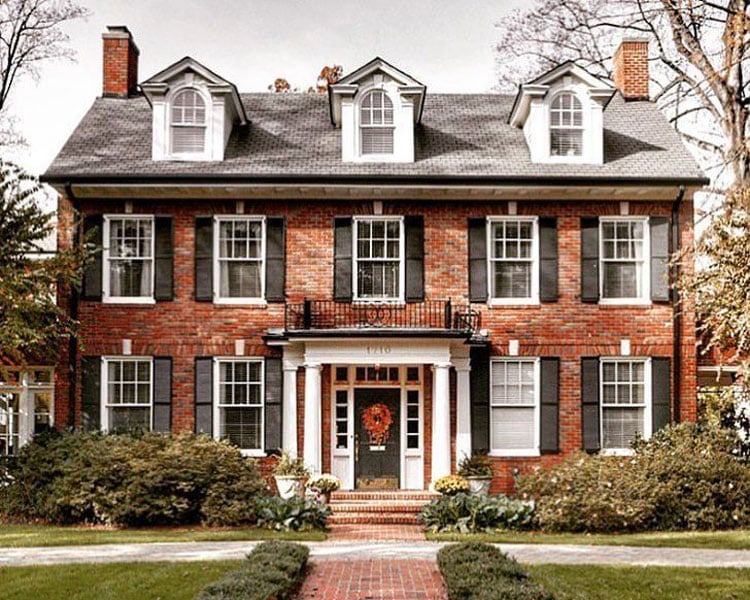 black-front-door-color-for-red-brick-house Black Front Door Color For Red Brick House