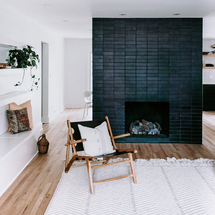 black-tile-fireplace Black Tile Fireplace
