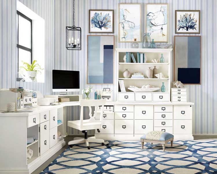 Blend Patterns and Textures in Bedroom Home Office