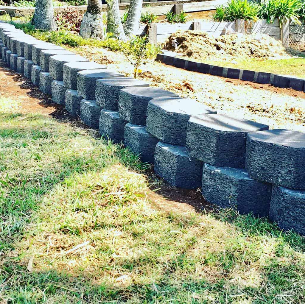 gray brick paver garden edging