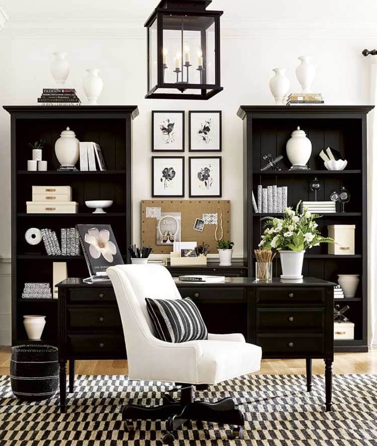 Bold Black and White Office Decor