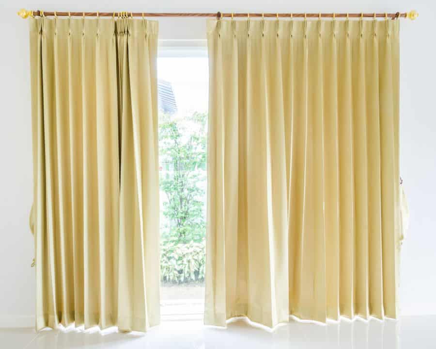yellow living room curtains