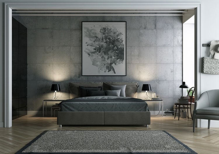 Bold Grey Bedroom Design Inspiration