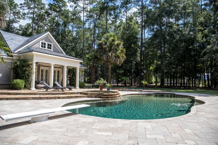bricks-and-pavers-pool-deck-ideas-9 large paver pool patio