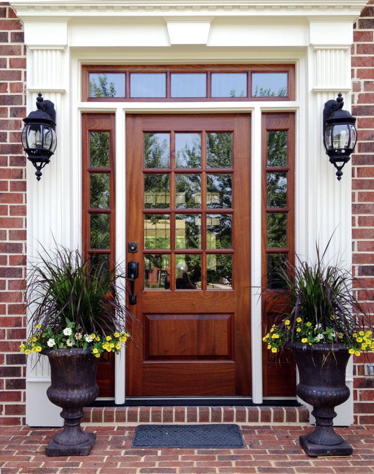 brown-front-door-for-red-brick-house Brown Front Door For Red Brick House
