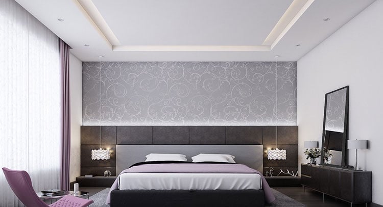 Chic Modern Grey Bedroom with Feminine Touch