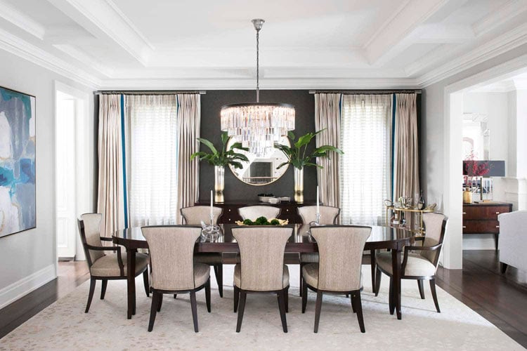 Classy Dining Room with Black Wall