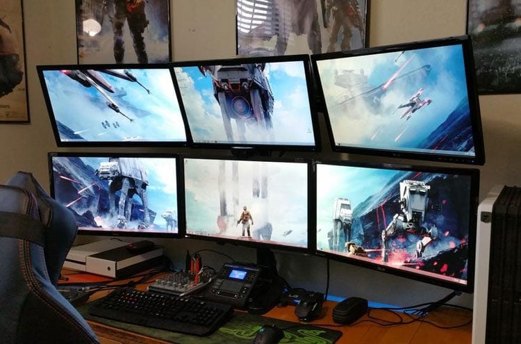 Cool Gaming Computer Setup with Easy Video Game Art