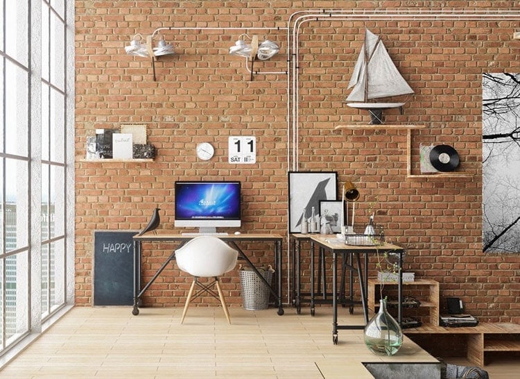 Cool Work Space in Apartment Loft