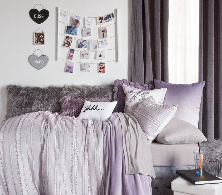Cute Dorm Room Bed with Comforter