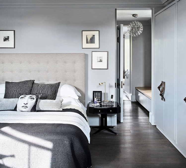 Dark and Light Grey Bedroom Design