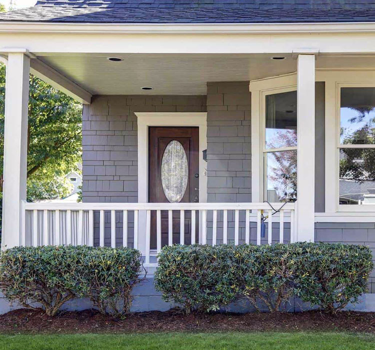 dark-brown-front-door-color-for-gray-house Dark Brown Front Door Color For Gray House