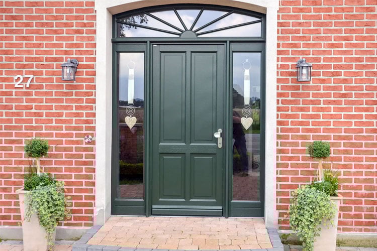 dark-green-front-door-for-red-brick-house Dark Green Front Door For Red Brick House