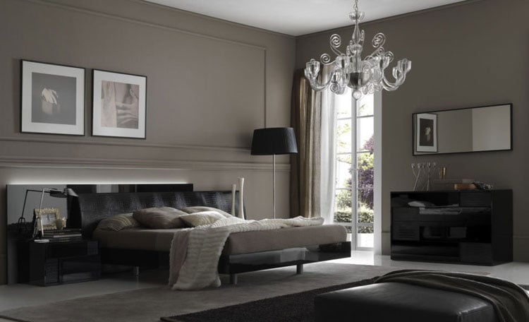 Dark Grey Room with Black Furniture