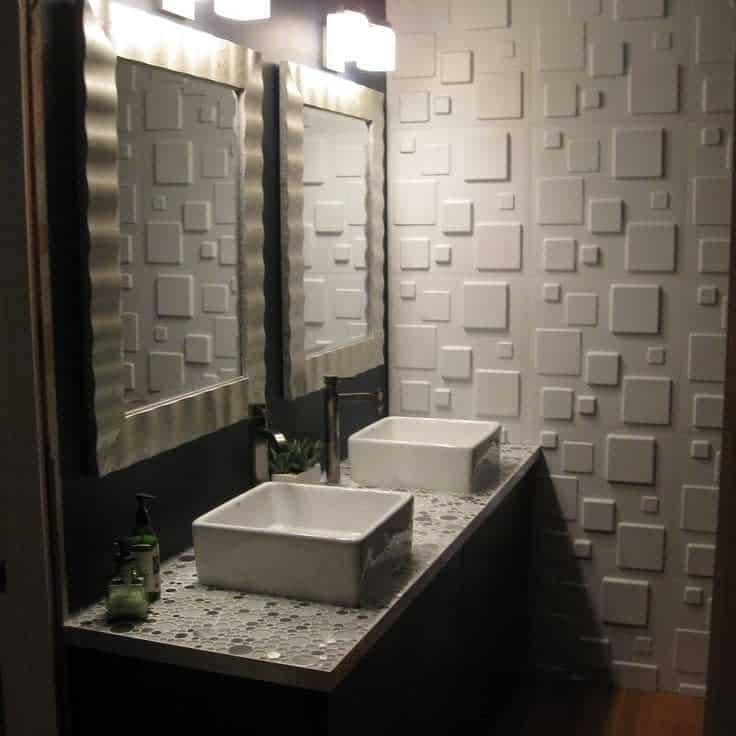 design-wall-paneling-ideas-silfra_leatherpanels white textured wall paneling bathroom