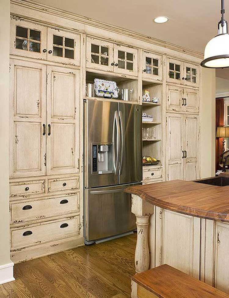 Distressed Built-In Cabinets