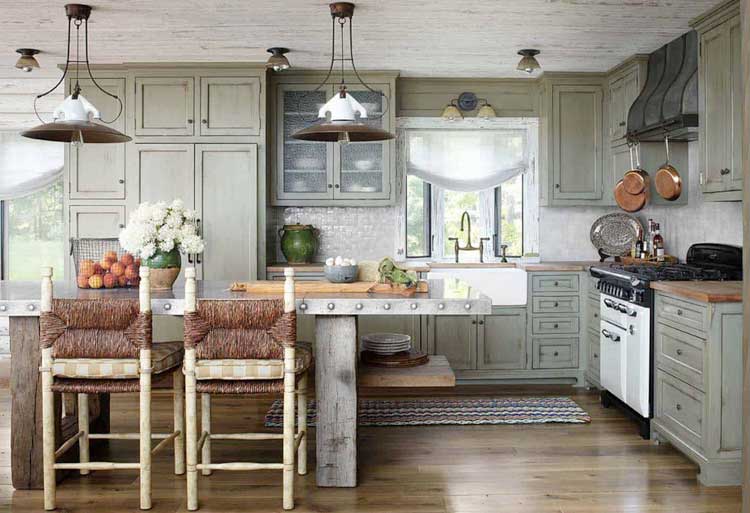 Distressed Chalk Paint Kitchen Cabinets