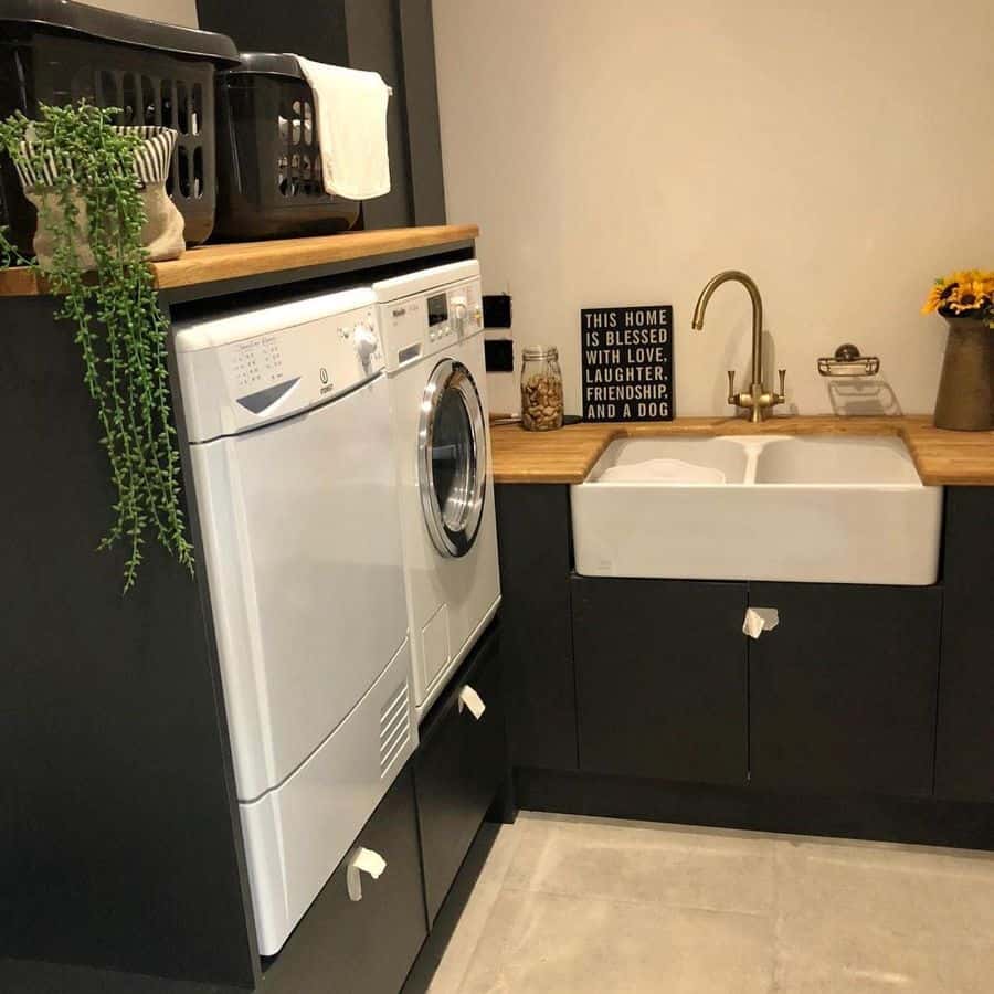 domsjo-laundry-room-sink-ideas-home_with_victoria gray cabinet laundry with white apron sink washer and dryer