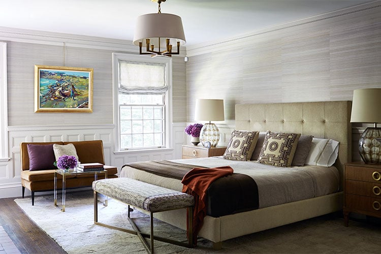 Elegant Grey and Brown Master Bedroom