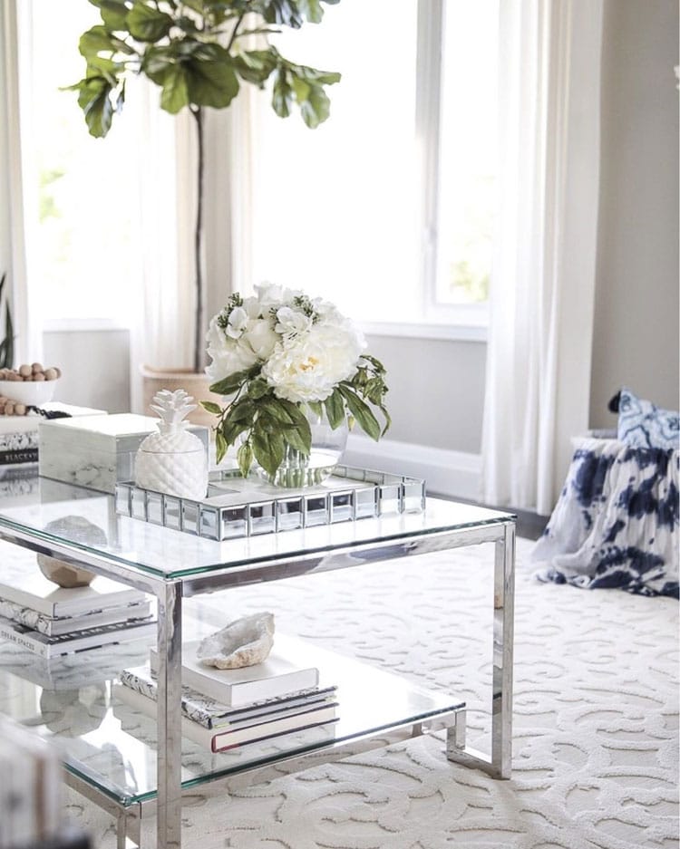 Enhance A Glass Coffee Table with Cute Matching Accessories