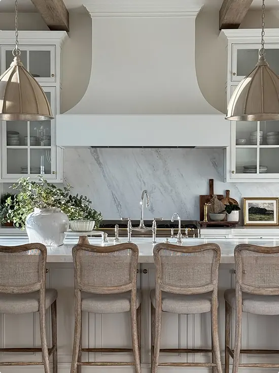 French Country Marble Slab with Soft Gray Veining