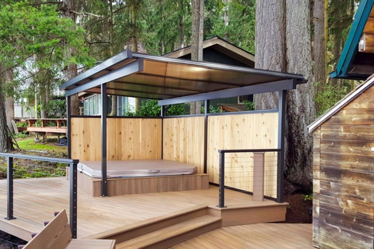 Fresh Hot Tub Privacy Wall Design