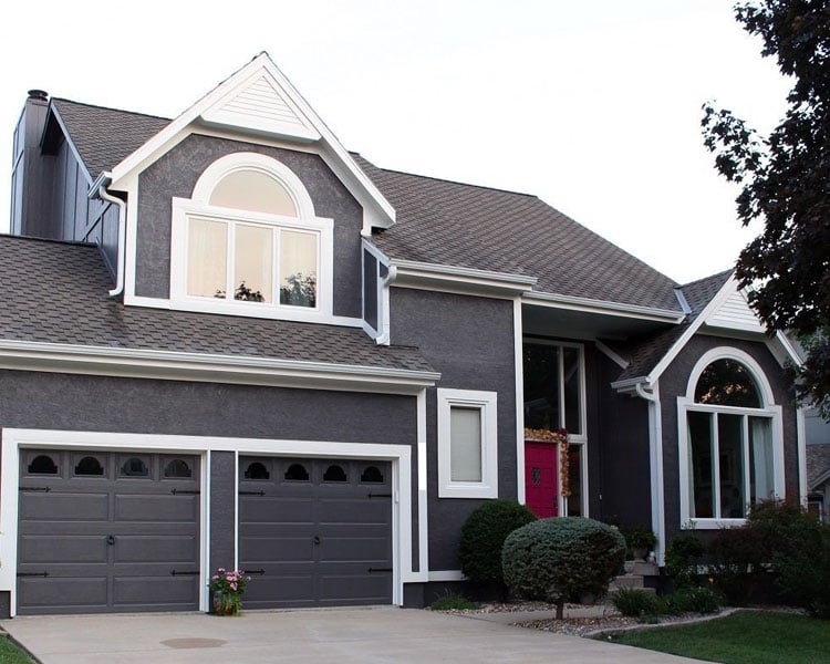 fuchsia-front-door-for-gray-house Fuchsia Front Door For Gray House