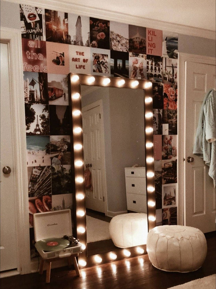 Full Length Mirror in Aesthetic Bedroom