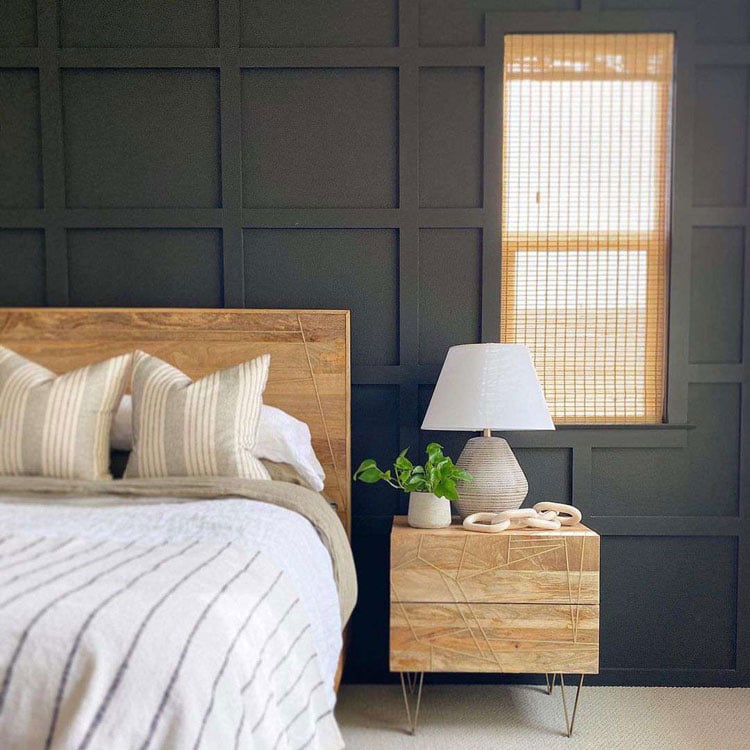 Gorgeous Black Accent Wall in Bedroom