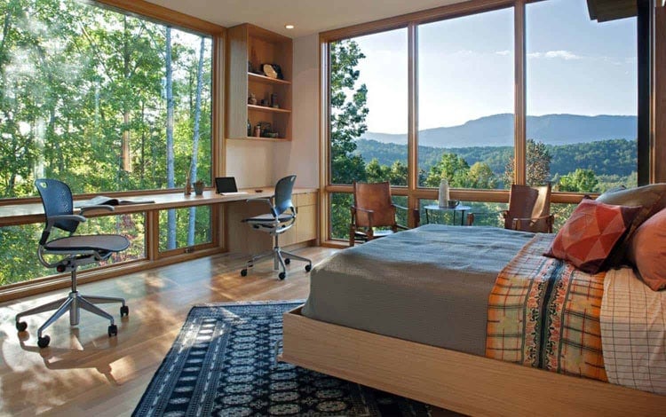 Gorgeous Home Office Bedroom Design with A View
