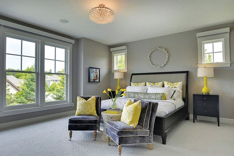 Grey and Yellow Bedroom