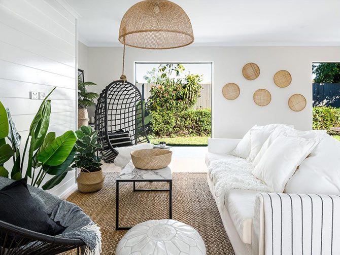 rattan in a hamptons style home