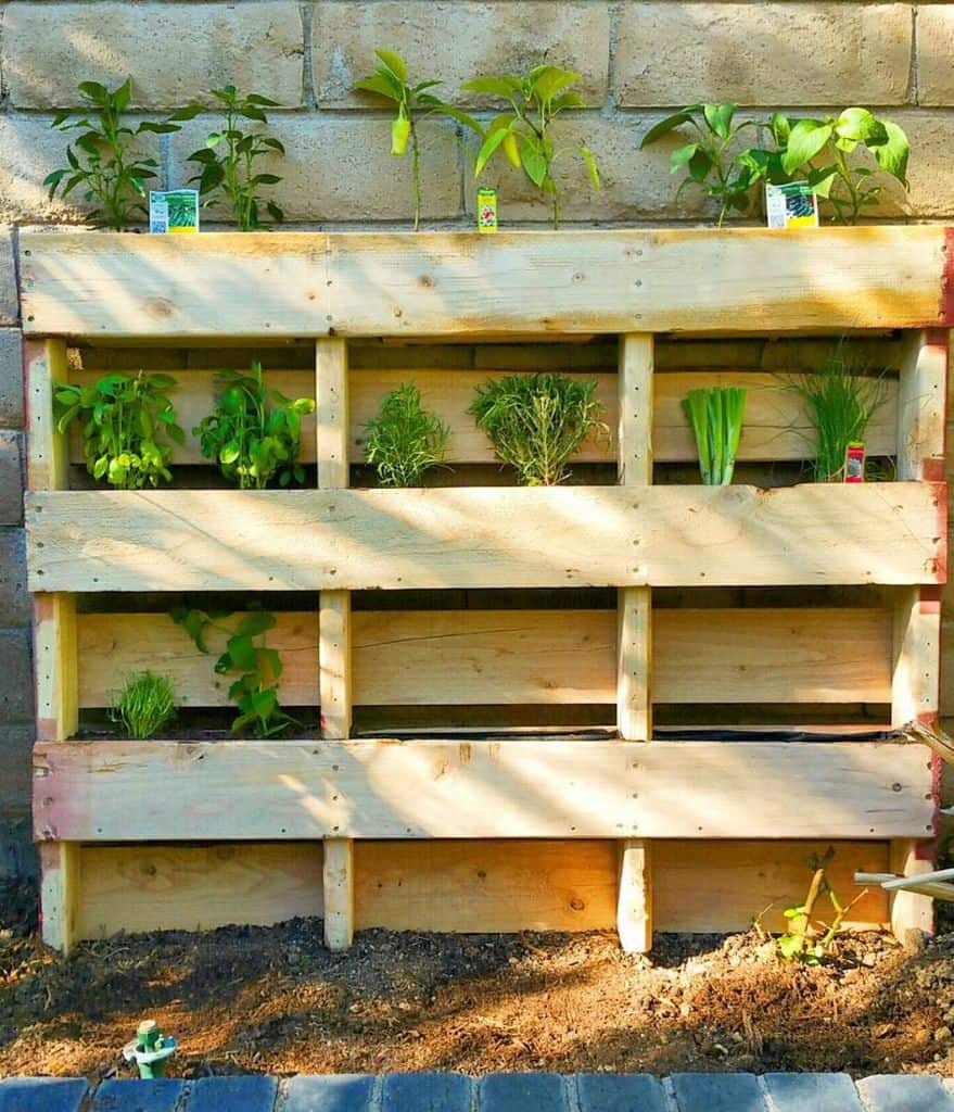 vertical pallet herb garden