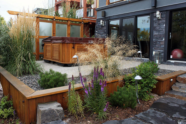 Hot Tub Privacy with Frosted Glass