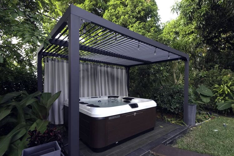 Hot Tub Privacy with Pergola