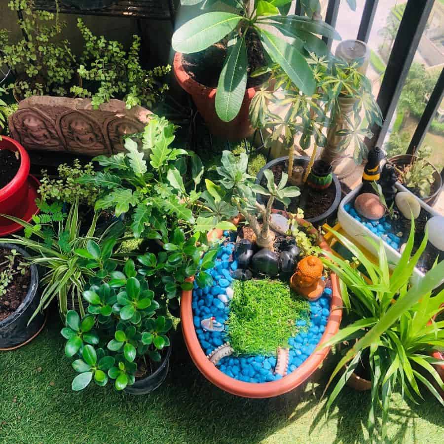 indoor-zen-garden-ideas-rakhisameer small balcony garden with pot plants