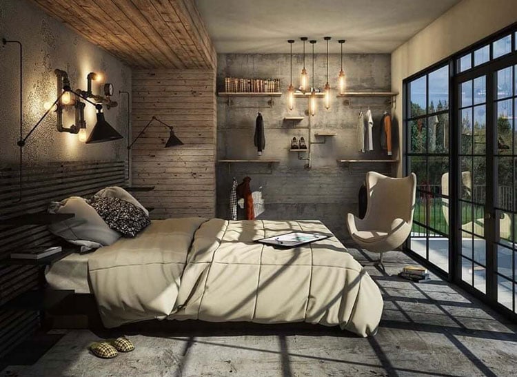 Industrial Style Men's Bedroom
