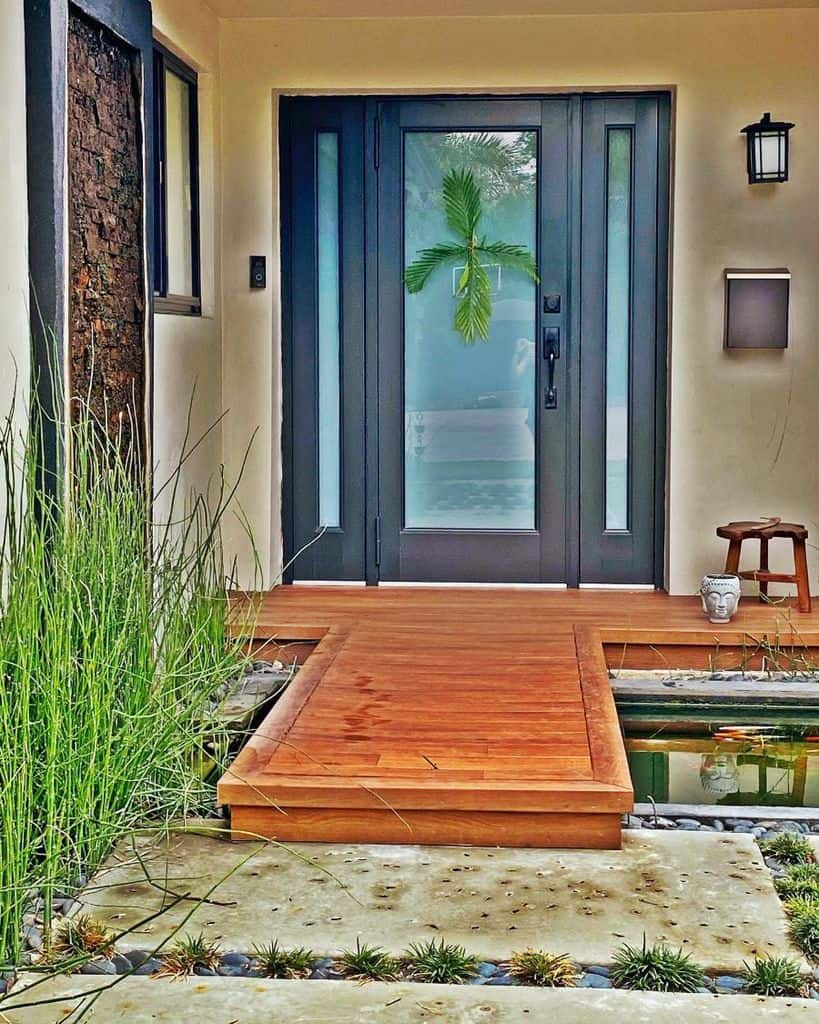 koi-pond-zen-garden-ideas-mataoutdoordesign wood deck front porch small pond