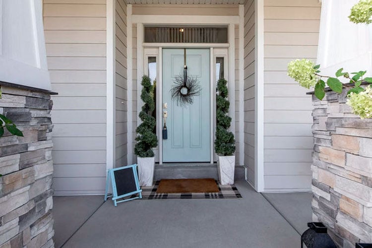 light-blue-front-door-color-for-gray-house Light Blue Front Door Color For Gray House