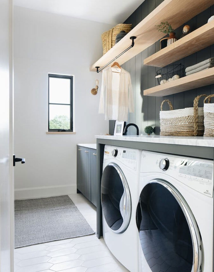 Long Narrow Laundry Room Design