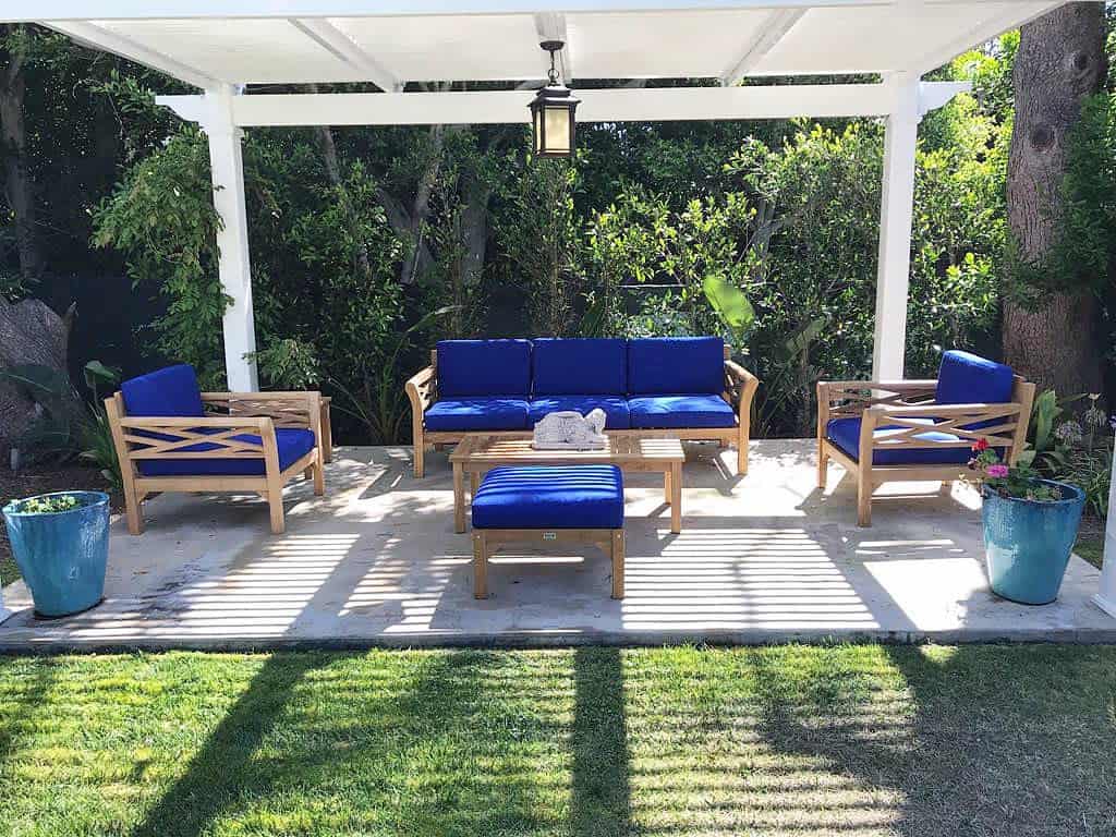 luxury covered patio wood blue furniture