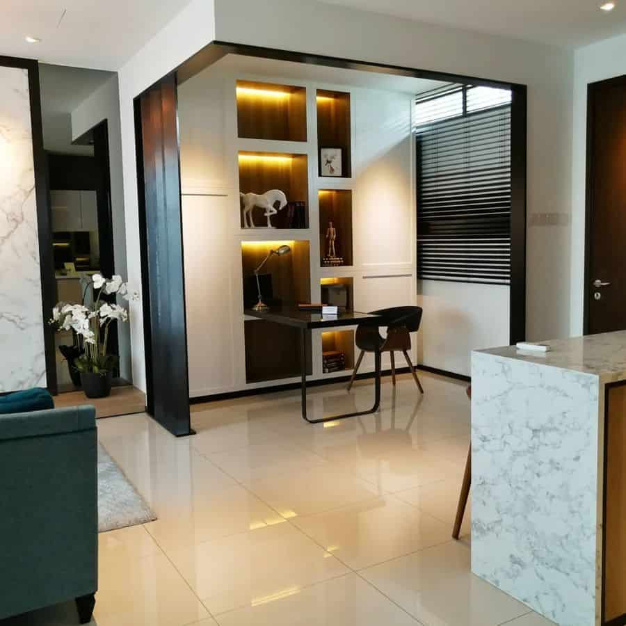 luxury study space with pull out desk