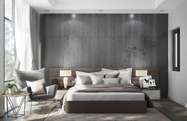Manly Modern Dark Brown and Grey Bedroom