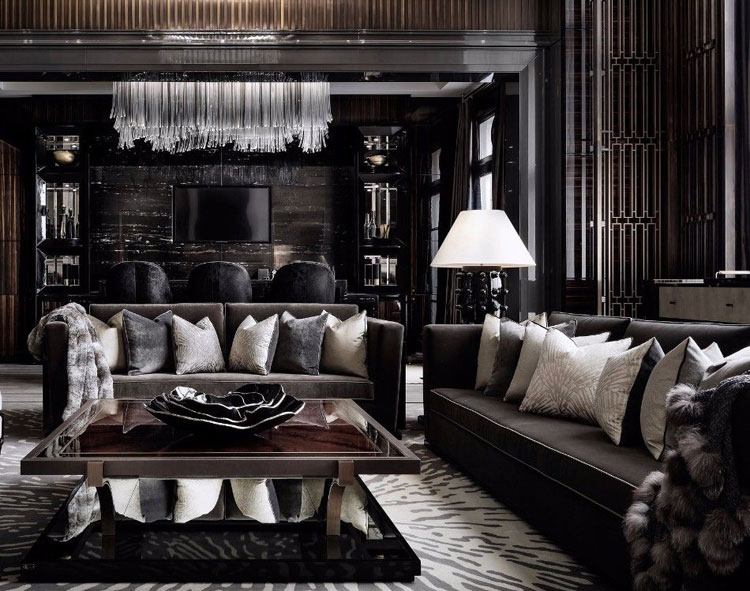 Masculine Bachelor Pad Living Room Design