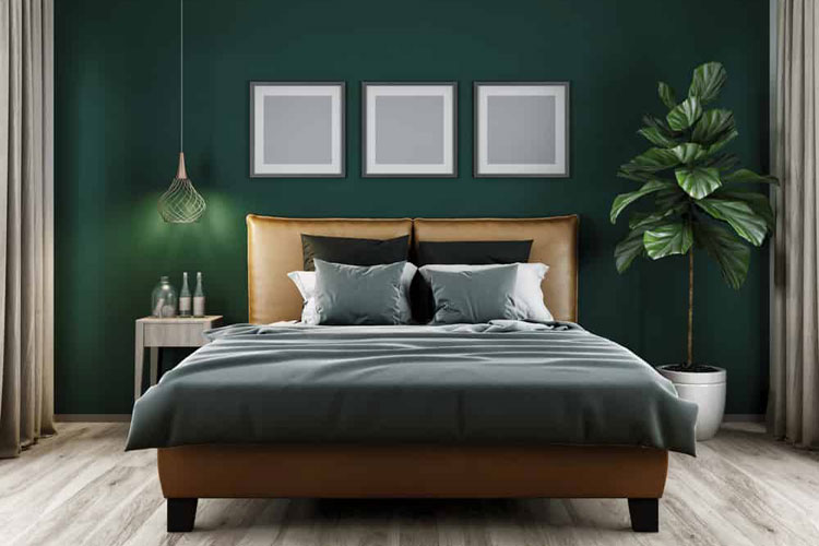 Masculine Green Bedroom For Guys