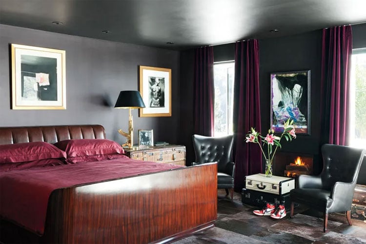 Masculine Red Bedroom Color For Men