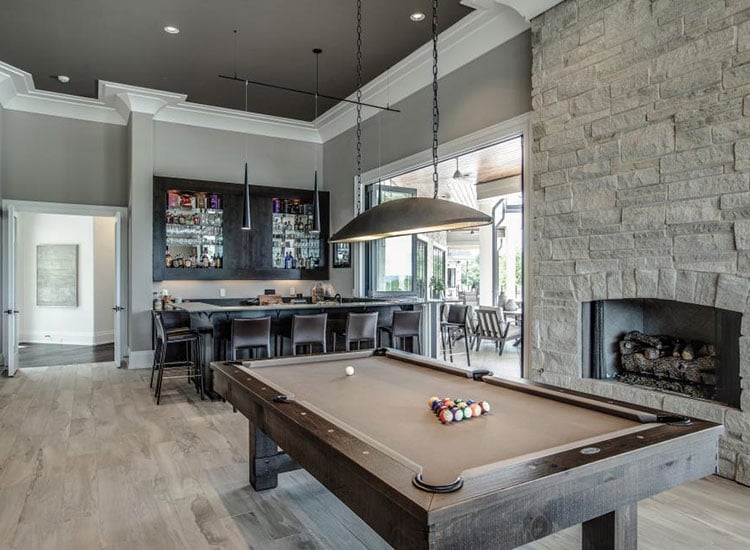 Masculine Wall Bar and Pool Table